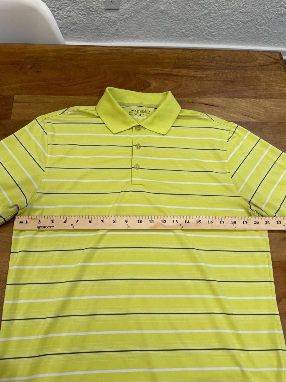 Nike Golf DRI-FIT Yellow Striped Polo Shirt